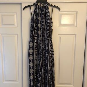 Lulus printed jumpsuit - navy and white